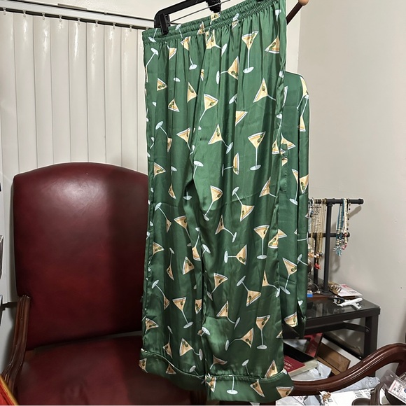Show Me Your Mumu Tini Time Pajamas Set Green Martini Print Women’s L - Picture 10 of 12